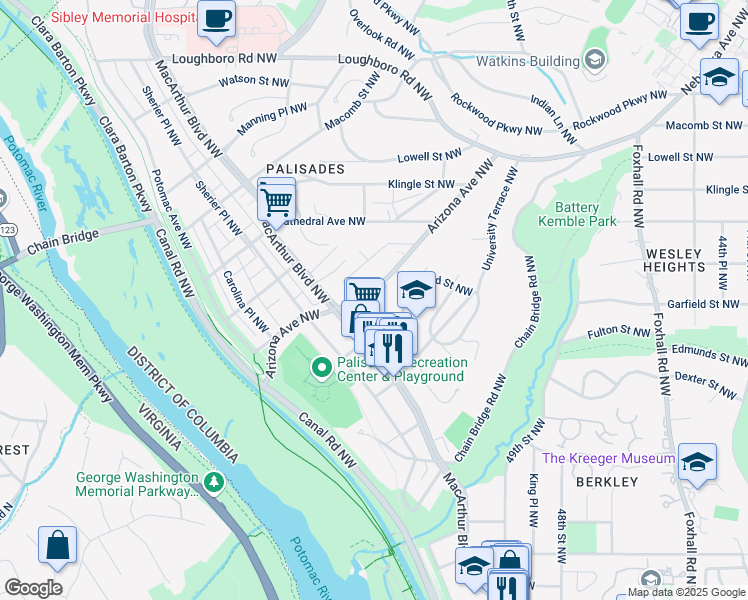 map of restaurants, bars, coffee shops, grocery stores, and more near N Glade Street Northwest in Washington