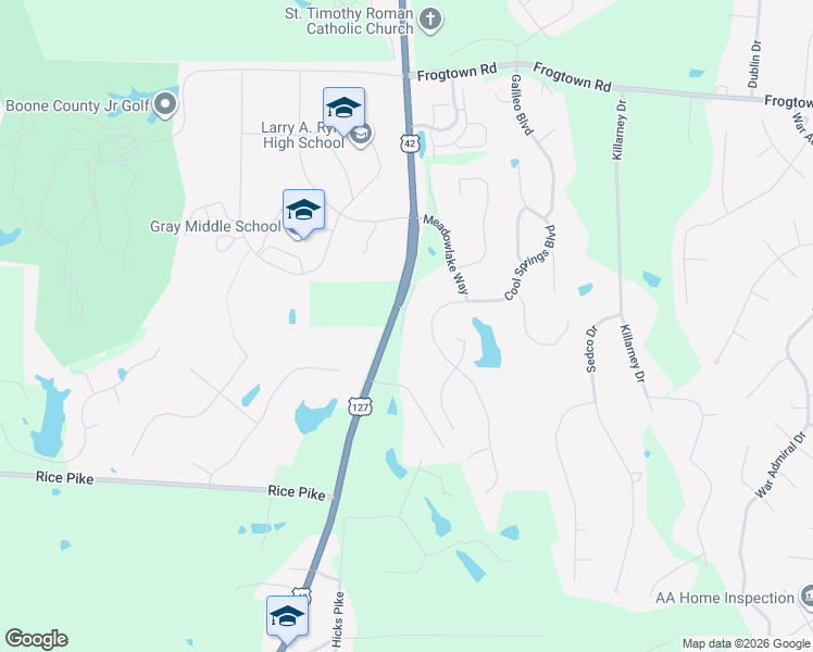 map of restaurants, bars, coffee shops, grocery stores, and more near 14910 Cool Springs Boulevard in Union