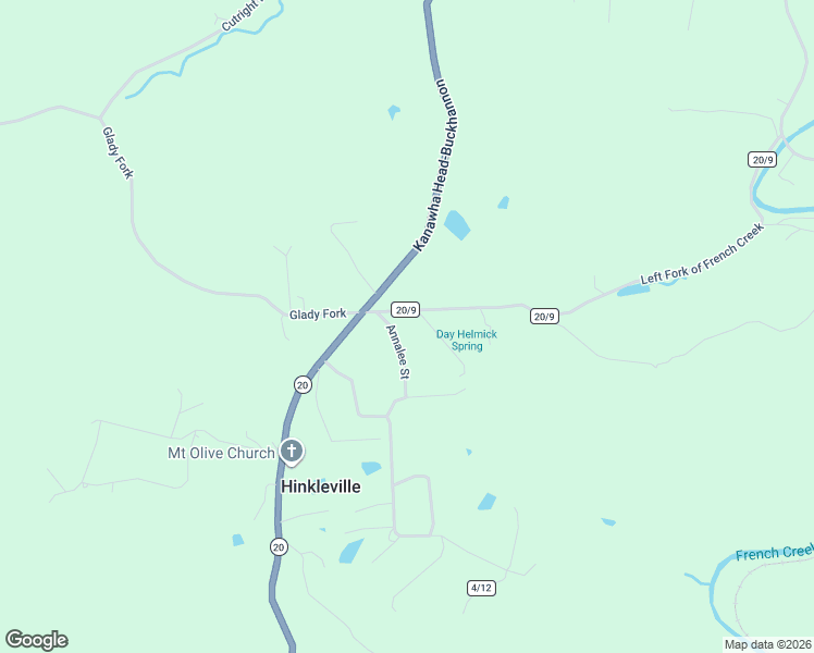 map of restaurants, bars, coffee shops, grocery stores, and more near 4133 Left Fork of French Creek in Buckhannon