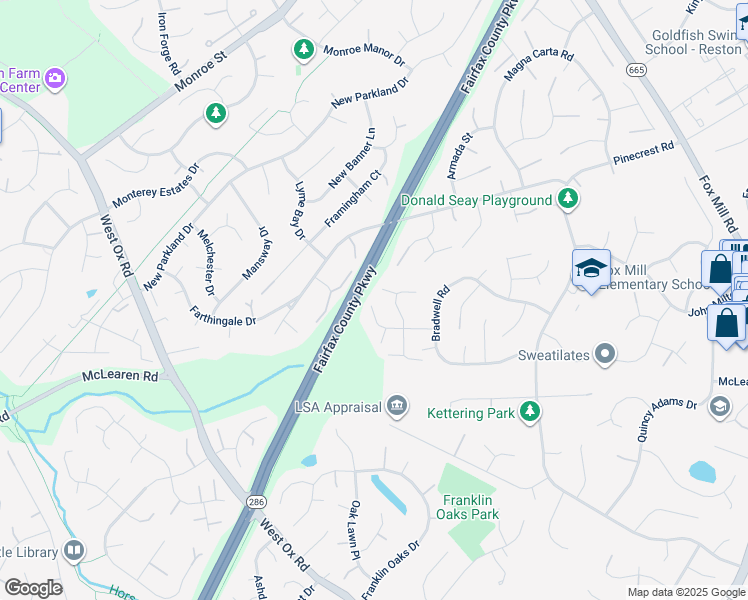map of restaurants, bars, coffee shops, grocery stores, and more near 12824 Wrexham Road in Herndon