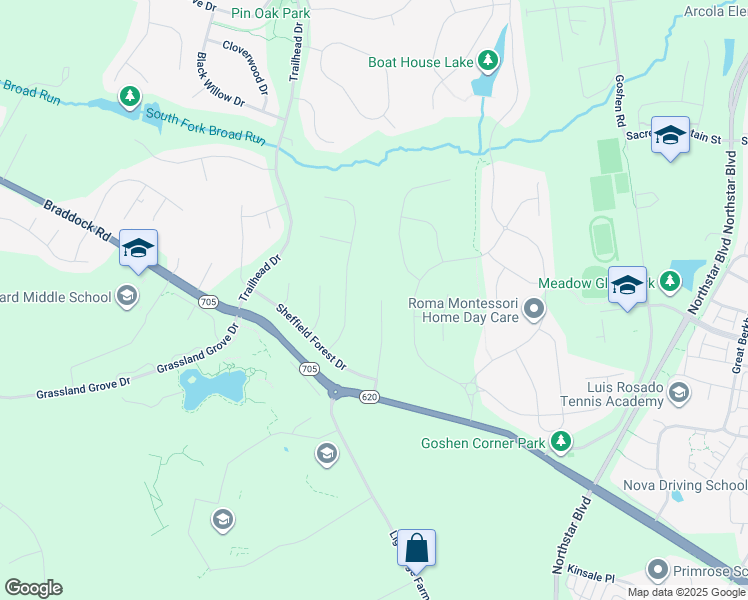 map of restaurants, bars, coffee shops, grocery stores, and more near 24943 Greengage Place in Aldie