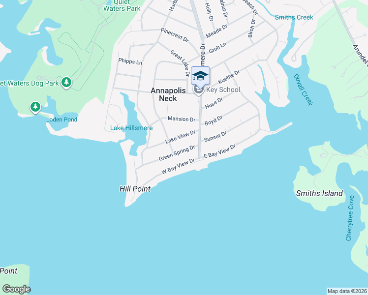 map of restaurants, bars, coffee shops, grocery stores, and more near 104 Green Spring Drive in Annapolis