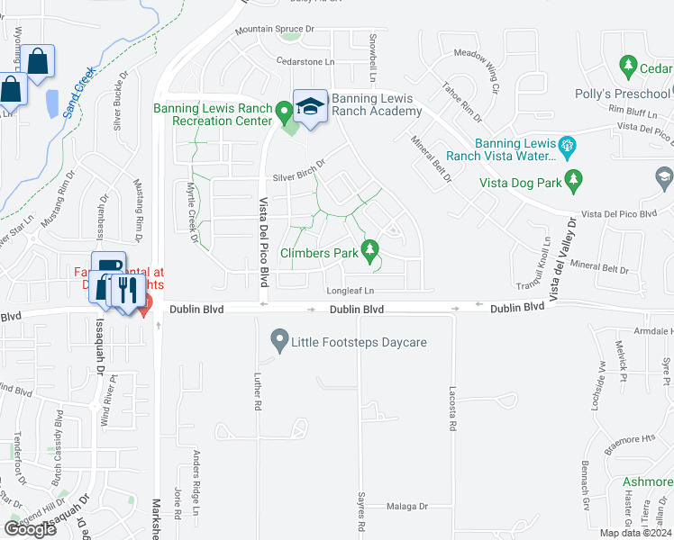 map of restaurants, bars, coffee shops, grocery stores, and more near 6590 Rock Elm Lane in Colorado Springs
