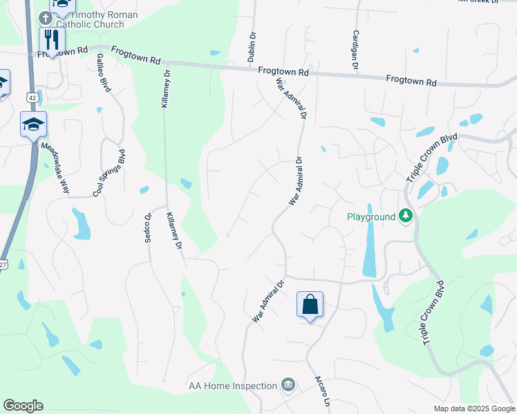 map of restaurants, bars, coffee shops, grocery stores, and more near 10753 Spokane Ct in Union