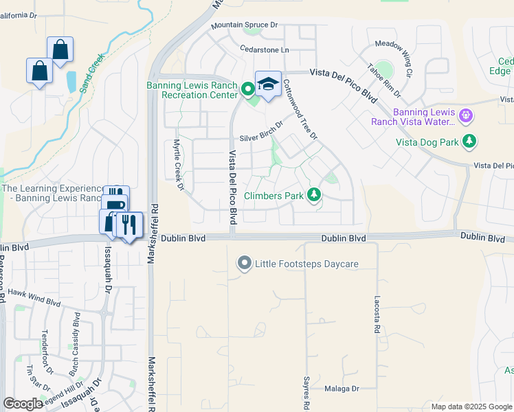 map of restaurants, bars, coffee shops, grocery stores, and more near 8260 Cypress Wood Drive in Colorado Springs