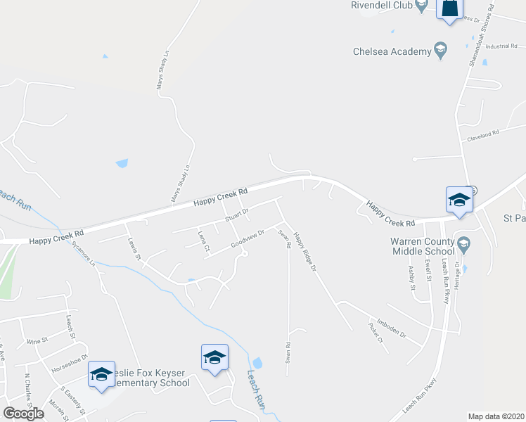 map of restaurants, bars, coffee shops, grocery stores, and more near 1067 Stuart Drive in Front Royal