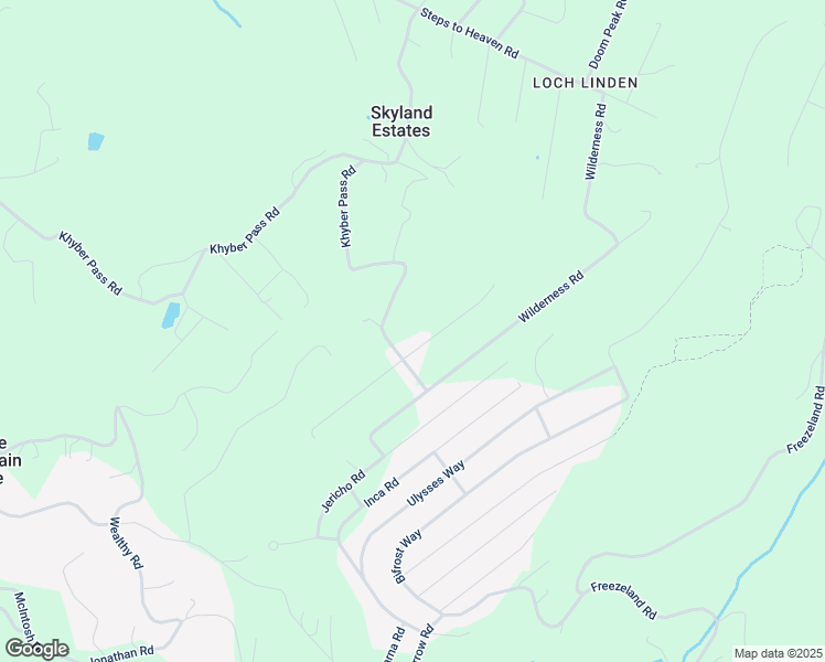 map of restaurants, bars, coffee shops, grocery stores, and more near Blue Sky Road in Skyland Estates