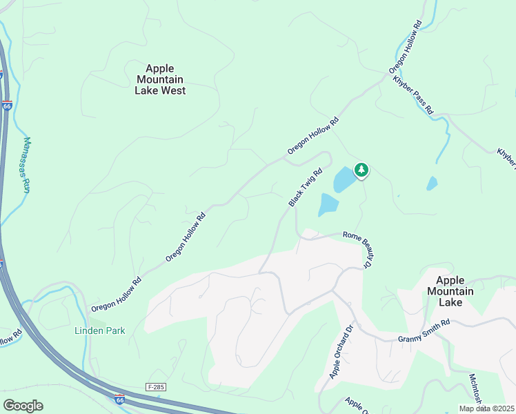 map of restaurants, bars, coffee shops, grocery stores, and more near Greening Court in Apple Mountain Lake