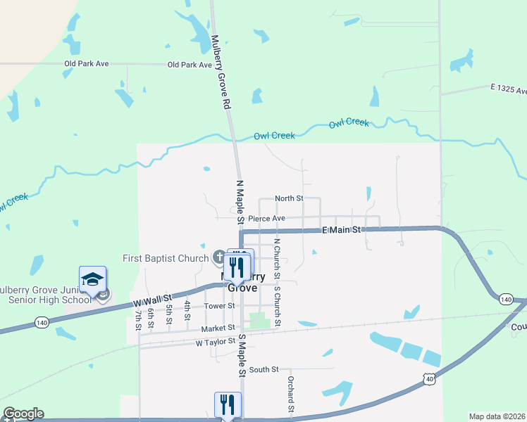 map of restaurants, bars, coffee shops, grocery stores, and more near 210 Pierce Avenue in Mulberry Grove