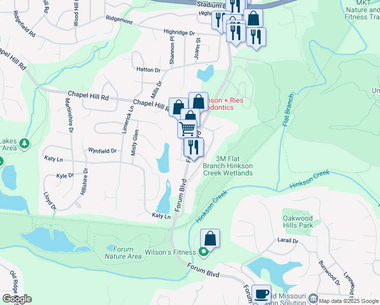 map of restaurants, bars, coffee shops, grocery stores, and more near 2010 Chapel Plaza Court in Columbia