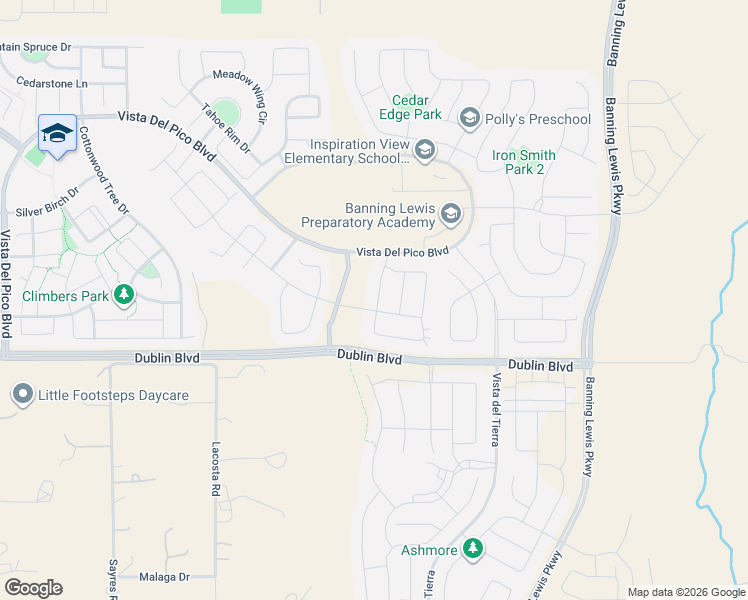 map of restaurants, bars, coffee shops, grocery stores, and more near 6490 John Muir Trail in Colorado Springs
