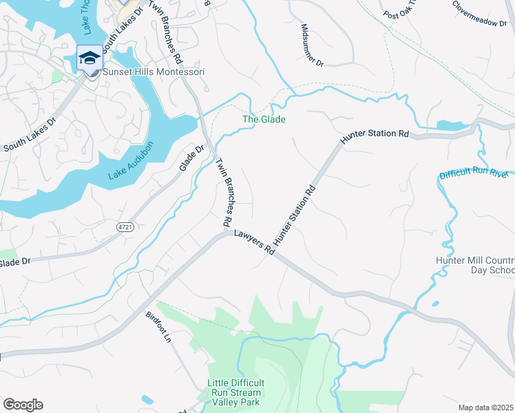 map of restaurants, bars, coffee shops, grocery stores, and more near 2119 Thomas View Road in Reston