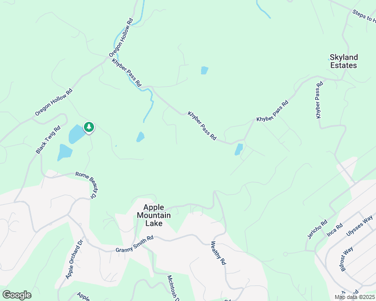 map of restaurants, bars, coffee shops, grocery stores, and more near 380 Khyber Pass Road in Apple Mountain Lake