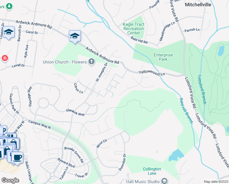 map of restaurants, bars, coffee shops, grocery stores, and more near 9906 Doubletree Terrace in Springdale