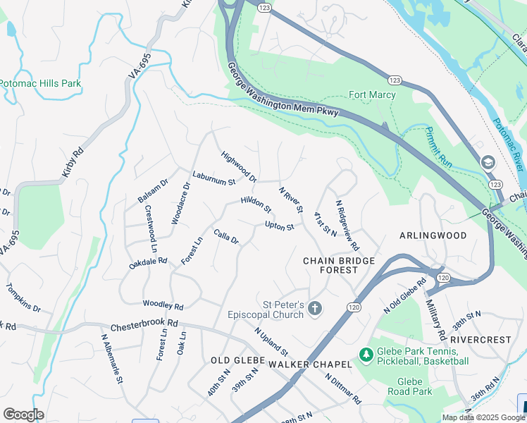 map of restaurants, bars, coffee shops, grocery stores, and more near 5843 Hilldon Street in McLean