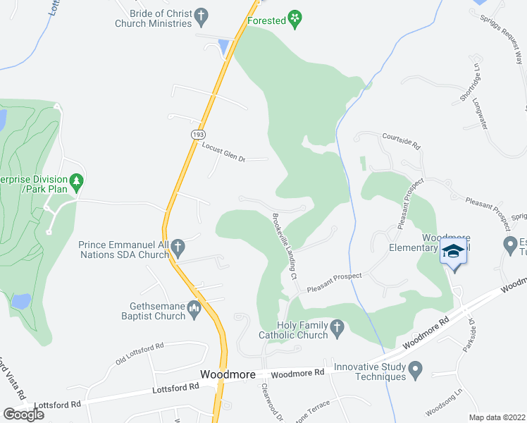 map of restaurants, bars, coffee shops, grocery stores, and more near 11731 Brookeville Landing Court in Bowie