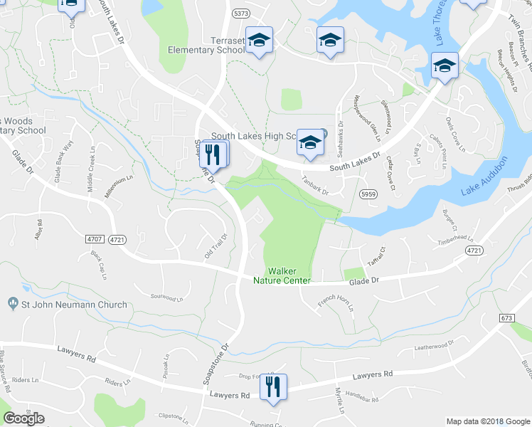 map of restaurants, bars, coffee shops, grocery stores, and more near 11503 Hearthstone Court in Reston