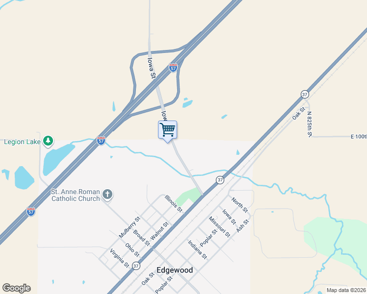 map of restaurants, bars, coffee shops, grocery stores, and more near 706 Iowa Street in Edgewood