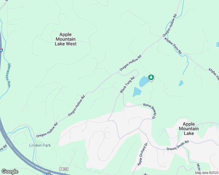 map of restaurants, bars, coffee shops, grocery stores, and more near Greening Court in Apple Mountain Lake
