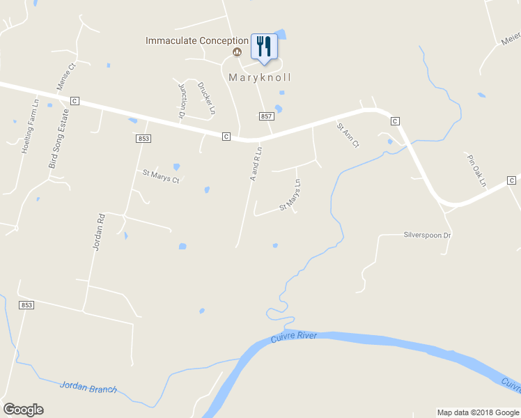 map of restaurants, bars, coffee shops, grocery stores, and more near 131 Saint Marys Lane in Old Monroe