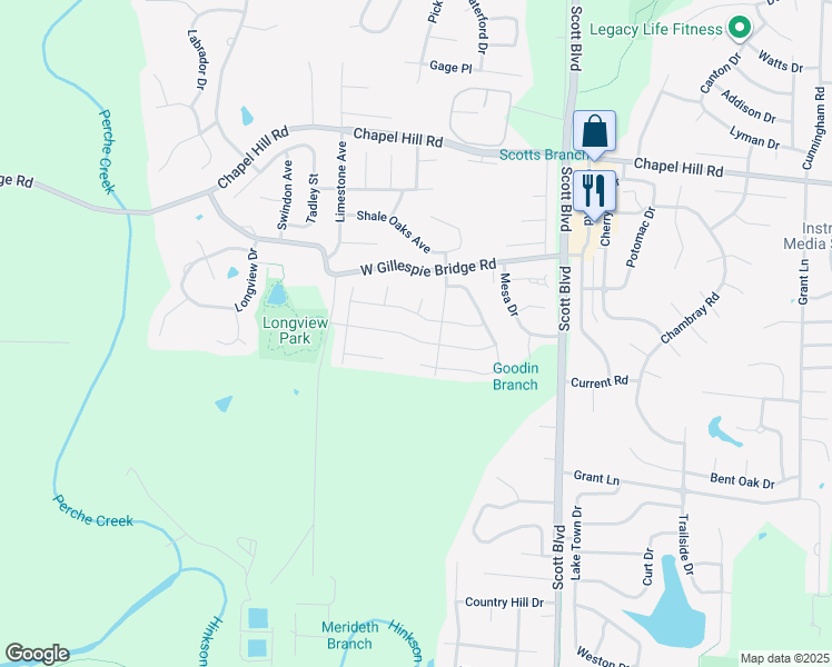 map of restaurants, bars, coffee shops, grocery stores, and more near 4701 West Knox Drive in Columbia