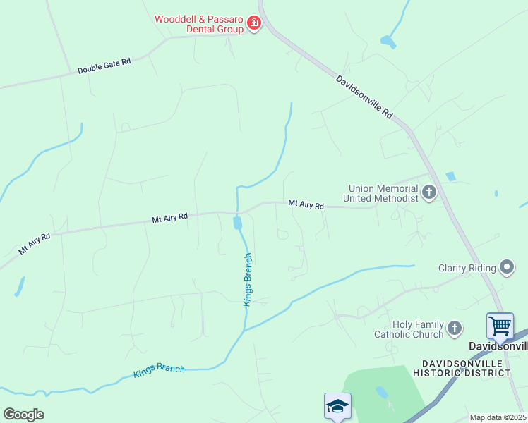 map of restaurants, bars, coffee shops, grocery stores, and more near 929 Mount Airy Road in Davidsonville