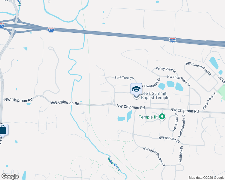 map of restaurants, bars, coffee shops, grocery stores, and more near 804 Northwest Bent Tree Drive in Lee's Summit