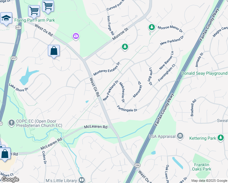 map of restaurants, bars, coffee shops, grocery stores, and more near 13060 Farthingale Drive in Herndon