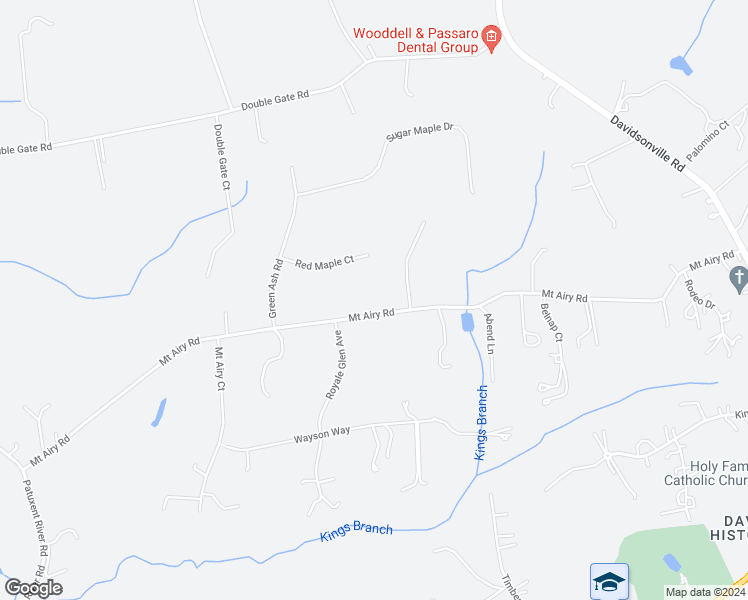 map of restaurants, bars, coffee shops, grocery stores, and more near 1012 Mt Airy Rd in Davidsonville