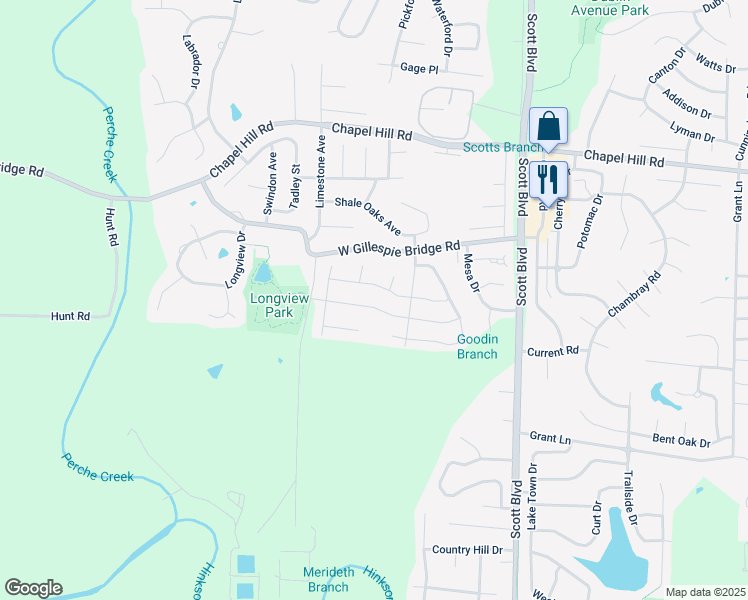 map of restaurants, bars, coffee shops, grocery stores, and more near 4701 W Knox Dr in Columbia