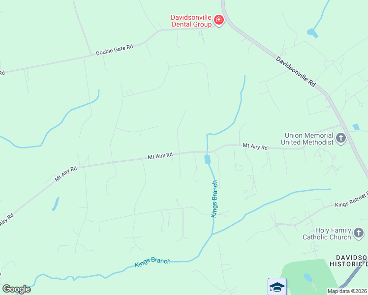 map of restaurants, bars, coffee shops, grocery stores, and more near 968 Mount Airy Road in Davidsonville