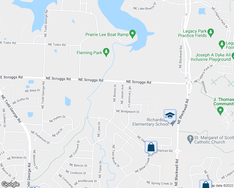 map of restaurants, bars, coffee shops, grocery stores, and more near 1009 Northeast Bristol Drive in Lee's Summit