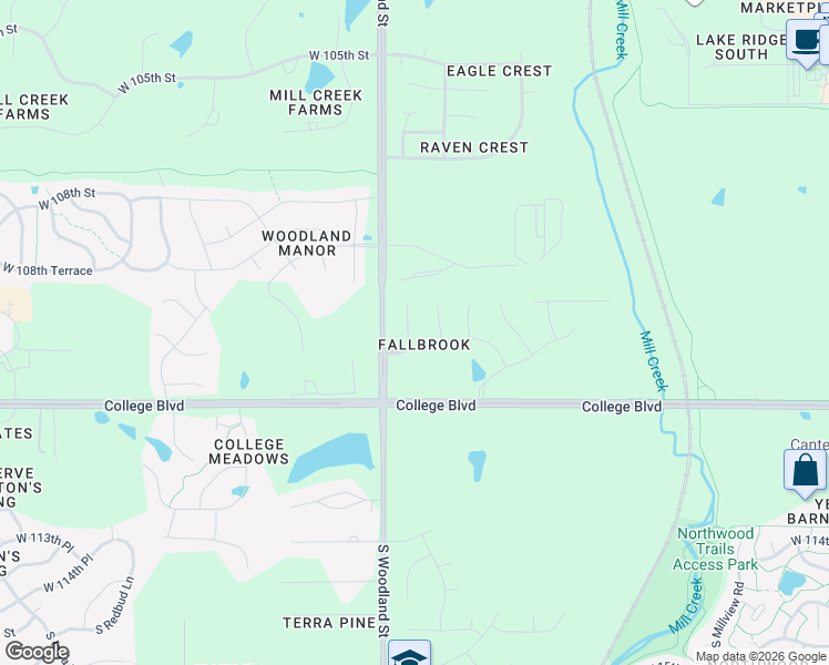 map of restaurants, bars, coffee shops, grocery stores, and more near 10971 South Emerald Street in Olathe