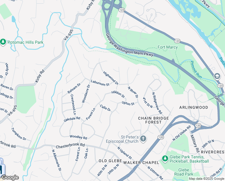 map of restaurants, bars, coffee shops, grocery stores, and more near 5856 Hilldon Street in McLean