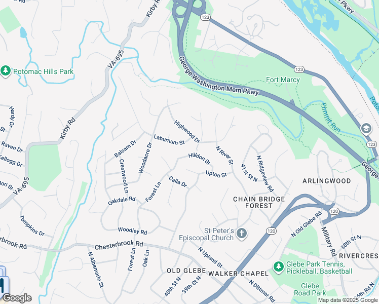 map of restaurants, bars, coffee shops, grocery stores, and more near 5856 Hilldon Street in McLean