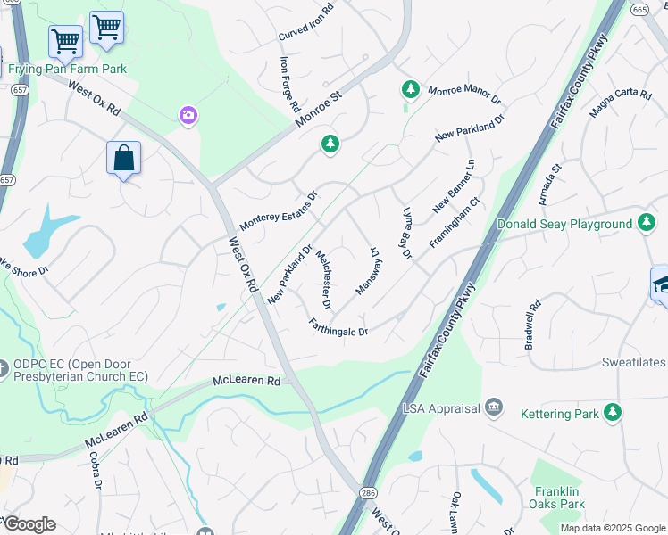map of restaurants, bars, coffee shops, grocery stores, and more near 2777 Melchester Drive in Herndon