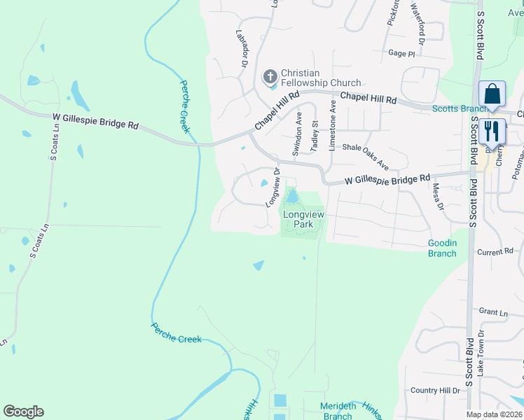 map of restaurants, bars, coffee shops, grocery stores, and more near 2502 Gabrianna Court in Columbia