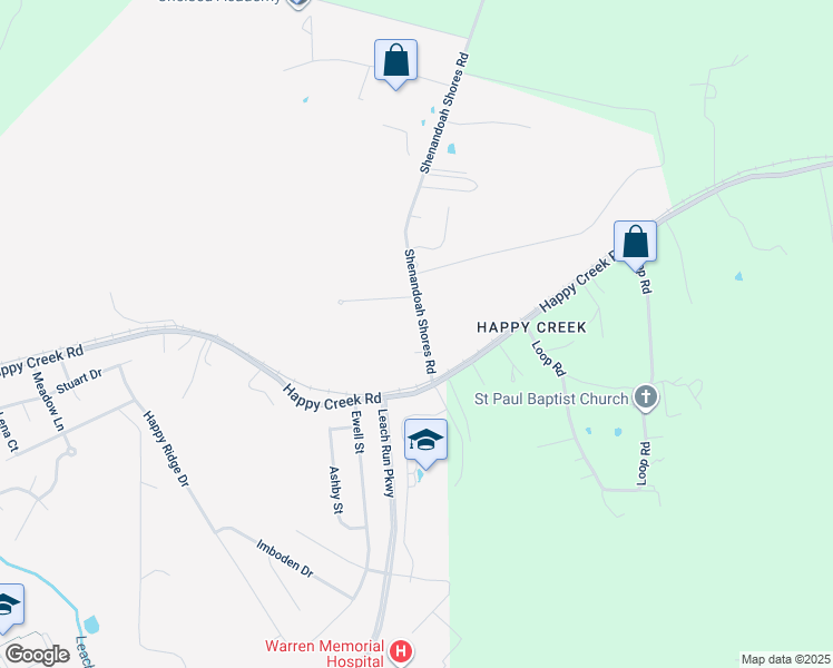 map of restaurants, bars, coffee shops, grocery stores, and more near 711 Shenandoah Shores Road in Front Royal