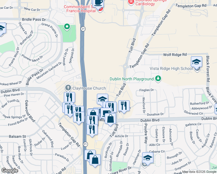 map of restaurants, bars, coffee shops, grocery stores, and more near in 