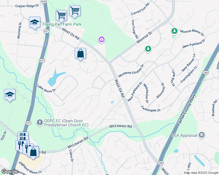 map of restaurants, bars, coffee shops, grocery stores, and more near 2782 Middleton Farm Ct in Herndon