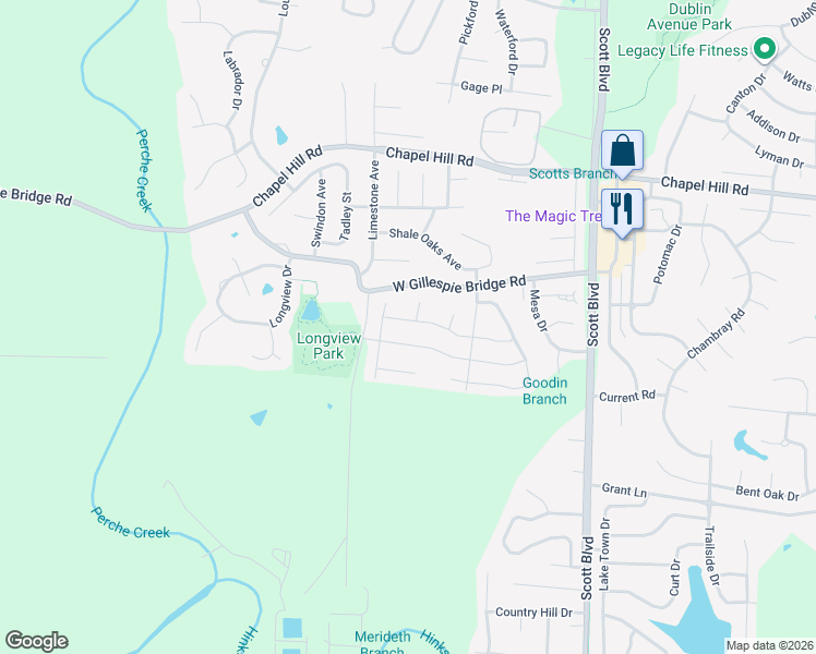 map of restaurants, bars, coffee shops, grocery stores, and more near 4803 West Knox Drive in Columbia