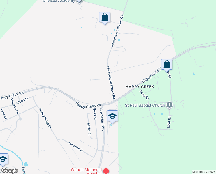 map of restaurants, bars, coffee shops, grocery stores, and more near 711 Shenandoah Shores Road in Front Royal