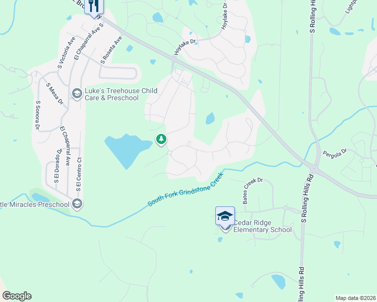 map of restaurants, bars, coffee shops, grocery stores, and more near Stone Mountain Pkwy in Columbia