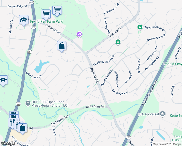 map of restaurants, bars, coffee shops, grocery stores, and more near 2779 Middleton Farm Court in Herndon