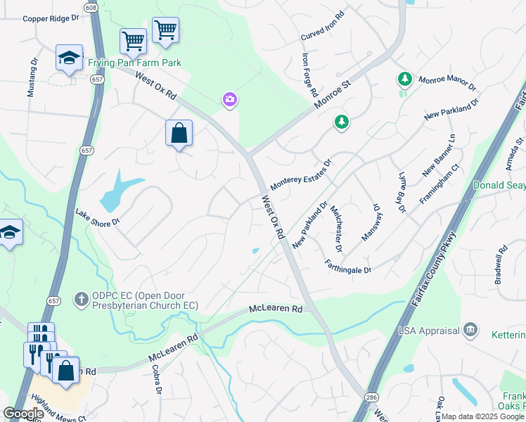 map of restaurants, bars, coffee shops, grocery stores, and more near 2779 Middleton Farm Court in Herndon