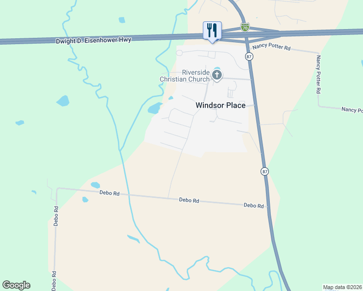 map of restaurants, bars, coffee shops, grocery stores, and more near 16814 Farris Circle in Boonville