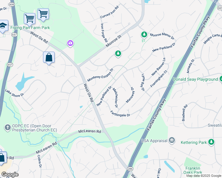 map of restaurants, bars, coffee shops, grocery stores, and more near 2770 Melchester Drive in Herndon