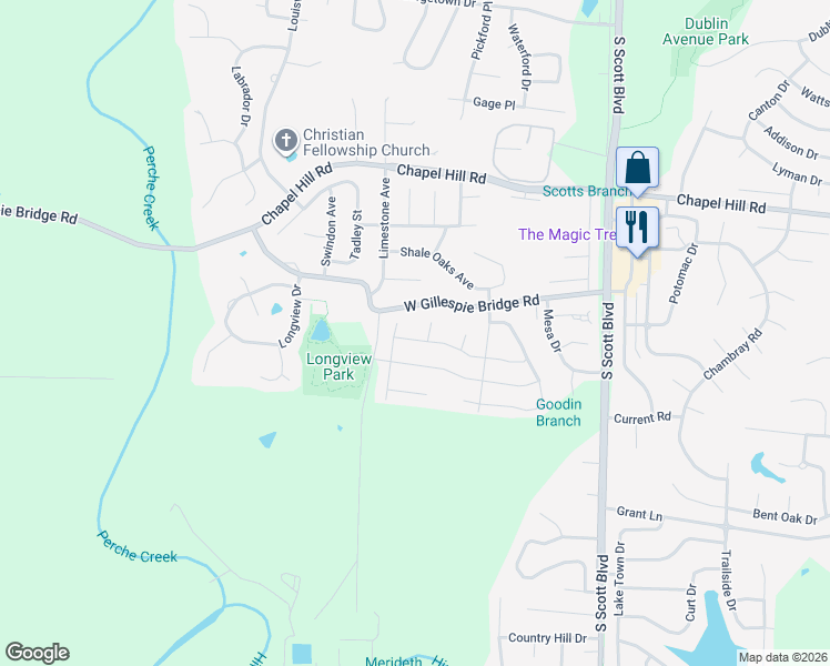 map of restaurants, bars, coffee shops, grocery stores, and more near 4803 West Knox Drive in Columbia