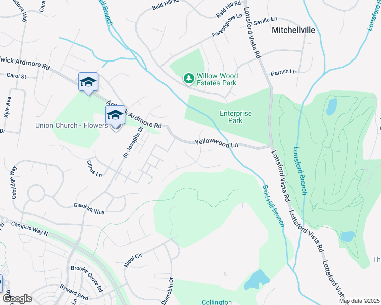 map of restaurants, bars, coffee shops, grocery stores, and more near 10206 Thundercloud Court in Springdale