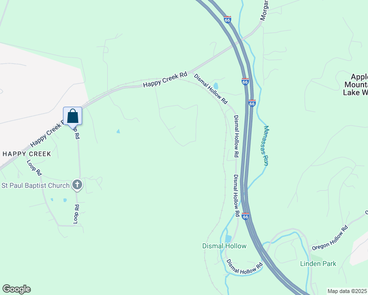 map of restaurants, bars, coffee shops, grocery stores, and more near 338 Larkin Ridge Road in Front Royal